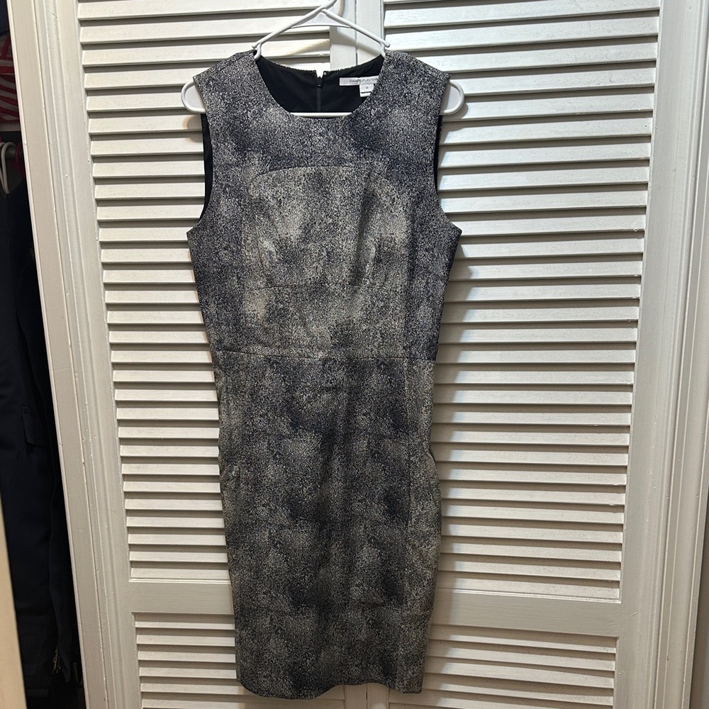 Diane Von Furstenberg Black and Tan Midi Dress Size 12